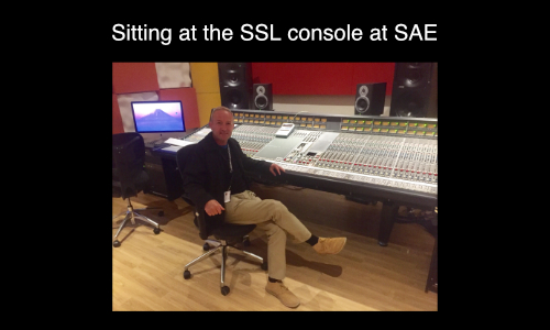  An image of Ian at the Neve console at SAE